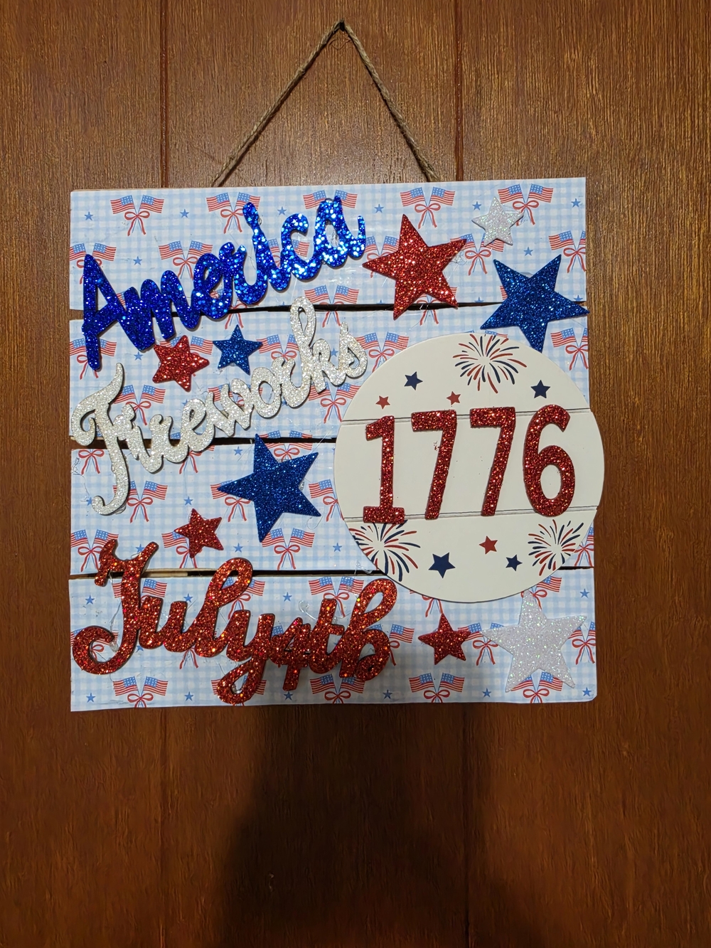 Patriotic 1776 Wall Sign Holiday Decor - Red, White & Blue